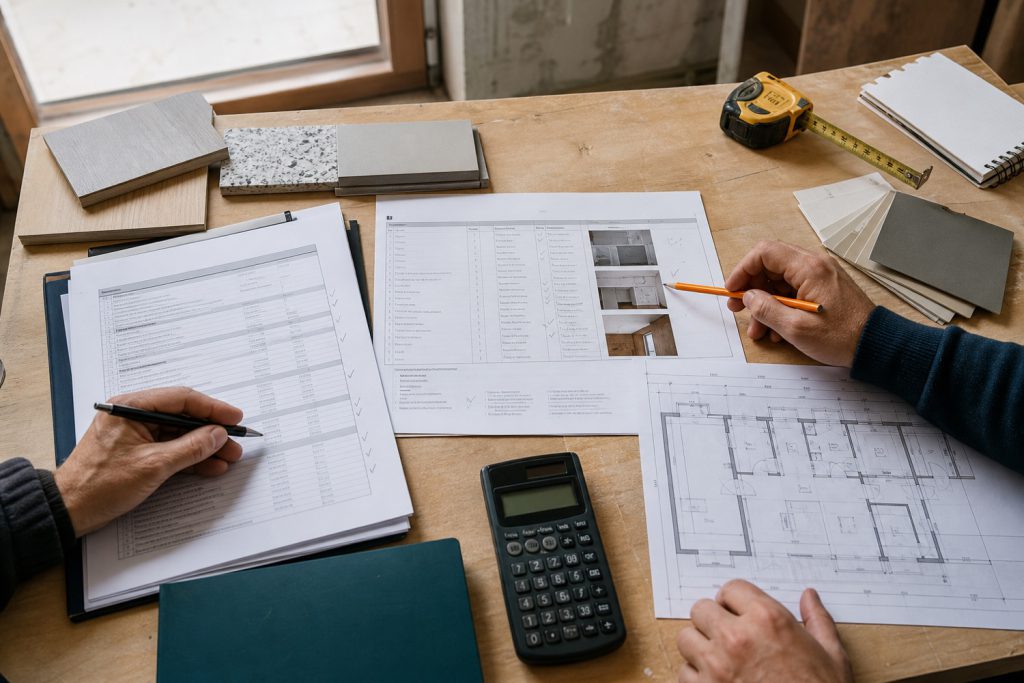 Devis, plans et métrés utilisés pour reconstruire le coût complet de travaux supplémentaires
